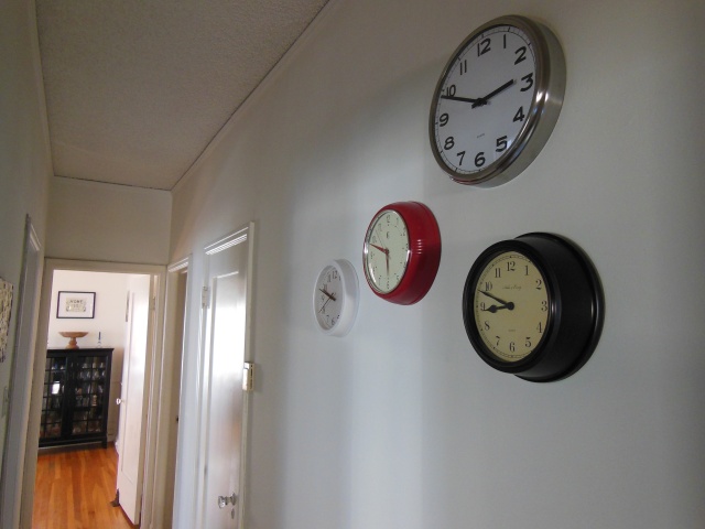 Hallway - Clock Gallery Wall